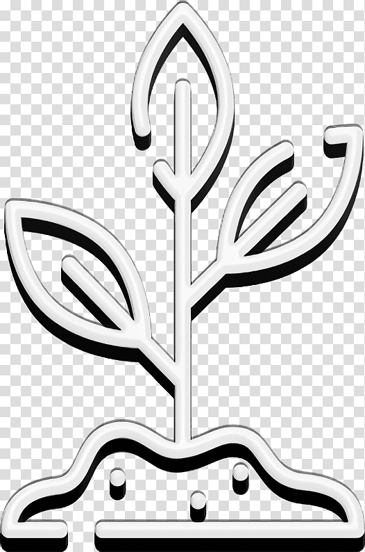 Plant icon Mother Earth Day icon, Line Art, Black And White
, Logo, Leaf, Symbol, Meter transparent background PNG clipart