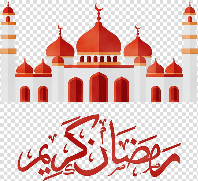 landmark red font architecture place of worship, Eid Al Fitr, Islamic, Muslims, Ramadan, Eid Al Adha, Watercolor, Paint transparent background PNG clipart