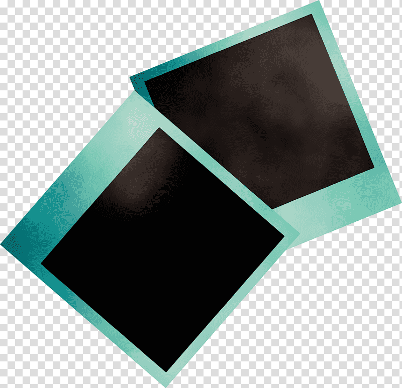 rectangle angle teal microsoft azure mathematics, Polaroid Frame, Watercolor, Paint, Wet Ink, Geometry transparent background PNG clipart