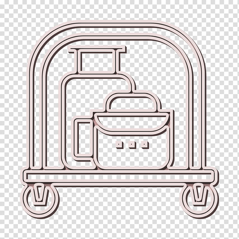 Luggage icon Trolley icon Hotel Services icon, Metal, Meter, Line transparent background PNG clipart