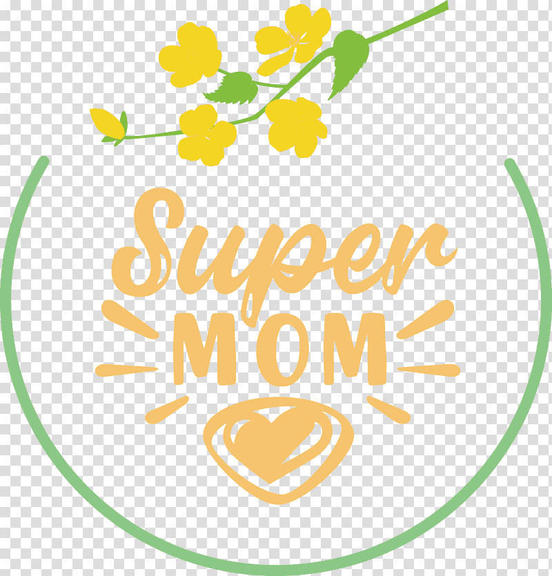 Mothers Day Super Mom Best Mom, Love Mom, Floral Design, Leaf, Logo, Yellow, Tree transparent background PNG clipart