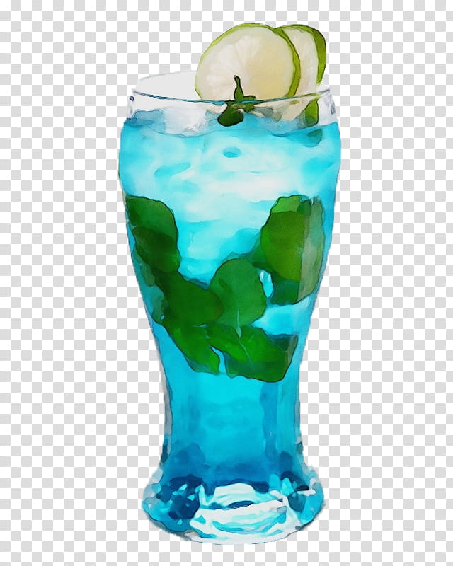 cocktail garnish blue hawaii vodka tonic gin and tonic blue lagoon, Watercolor, Paint, Wet Ink, Sea Breeze, Highball Glass, Nonalcoholic Drink, Rickey transparent background PNG clipart