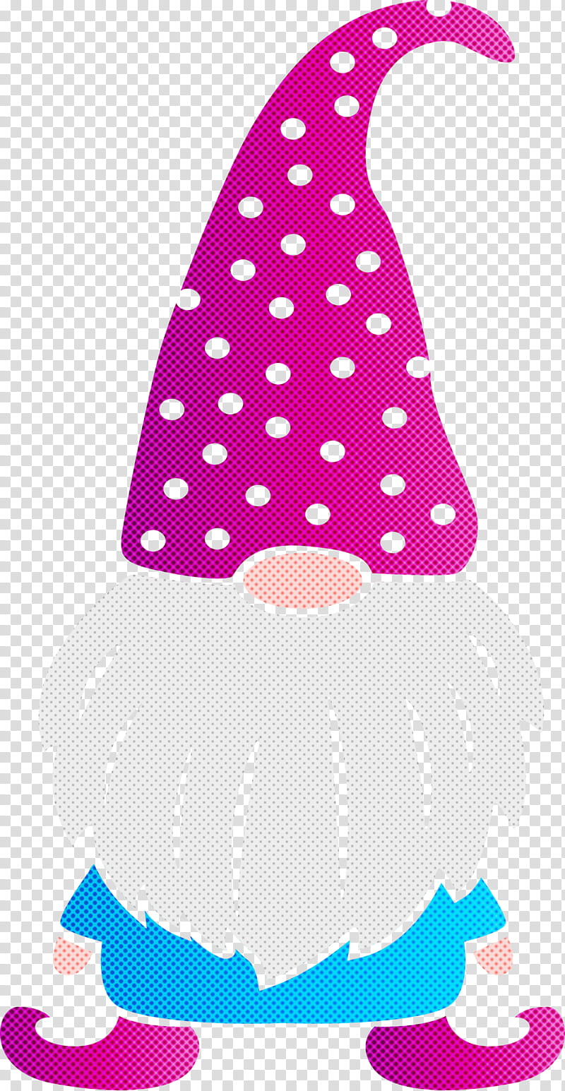 Gnome, Pink, Polka Dot, Party Hat, Cone, Party Supply, Costume Accessory transparent background PNG clipart