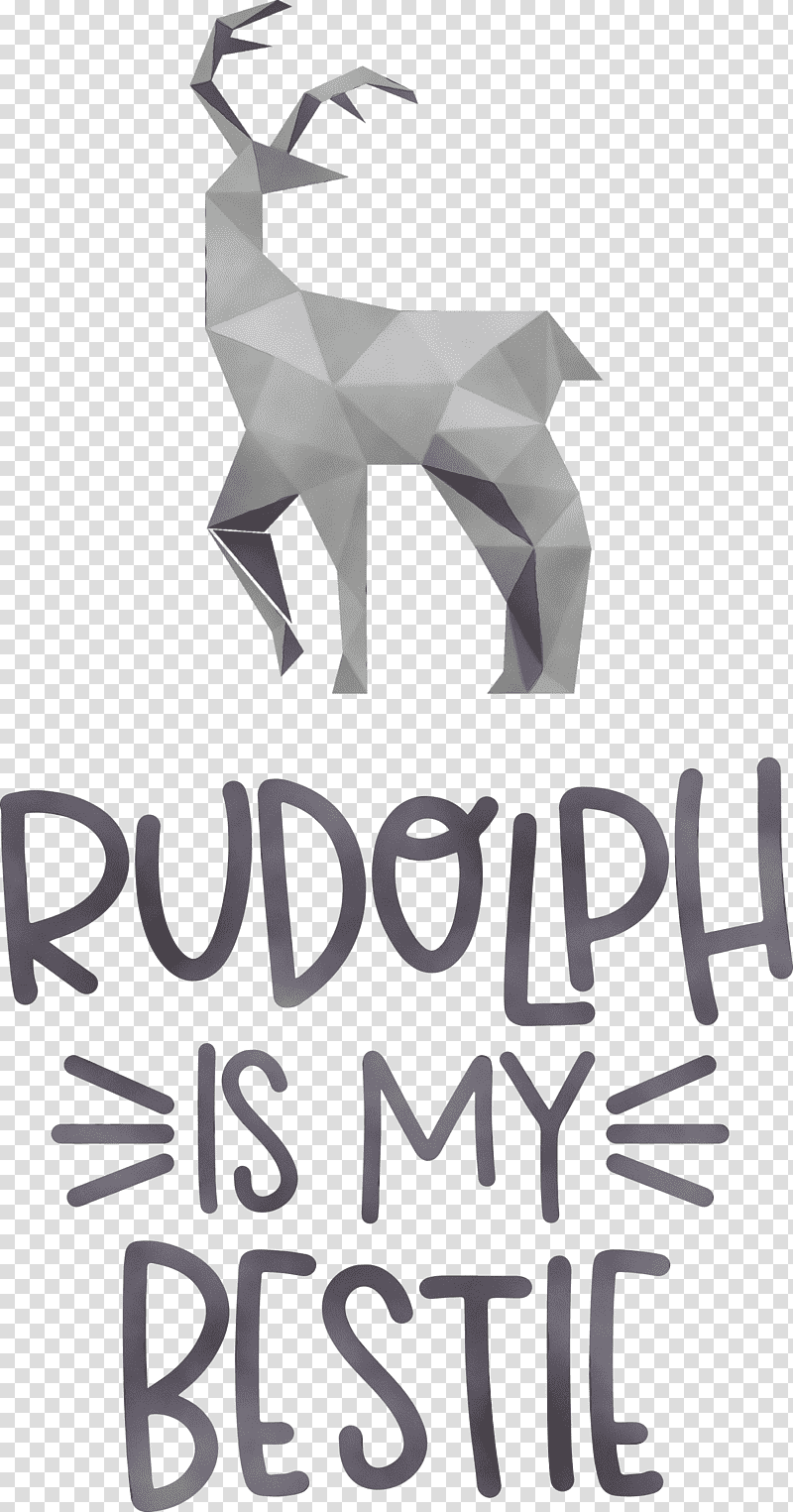 logo black and white / m font meter line, Rudolph Is My Bestie, Deer, Christmas , Watercolor, Paint, Wet Ink transparent background PNG clipart