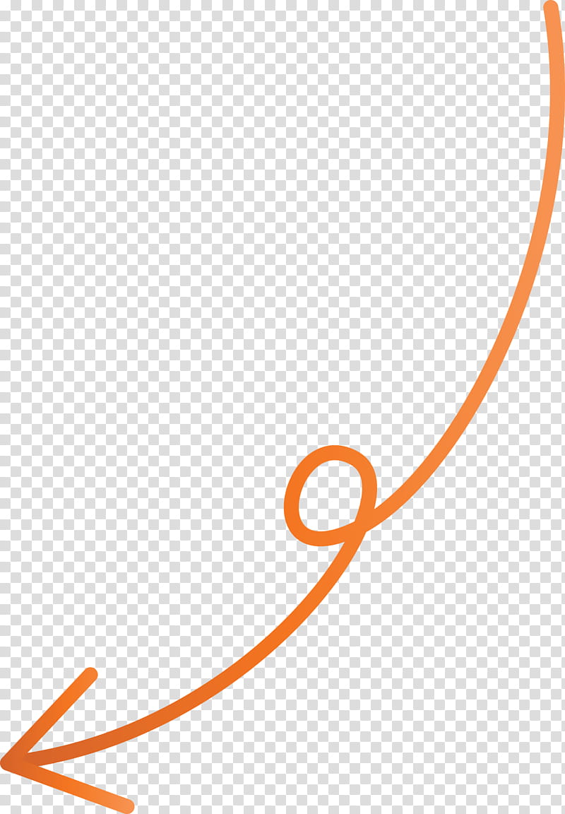 Curved Arrow, Orange, Line transparent background PNG clipart