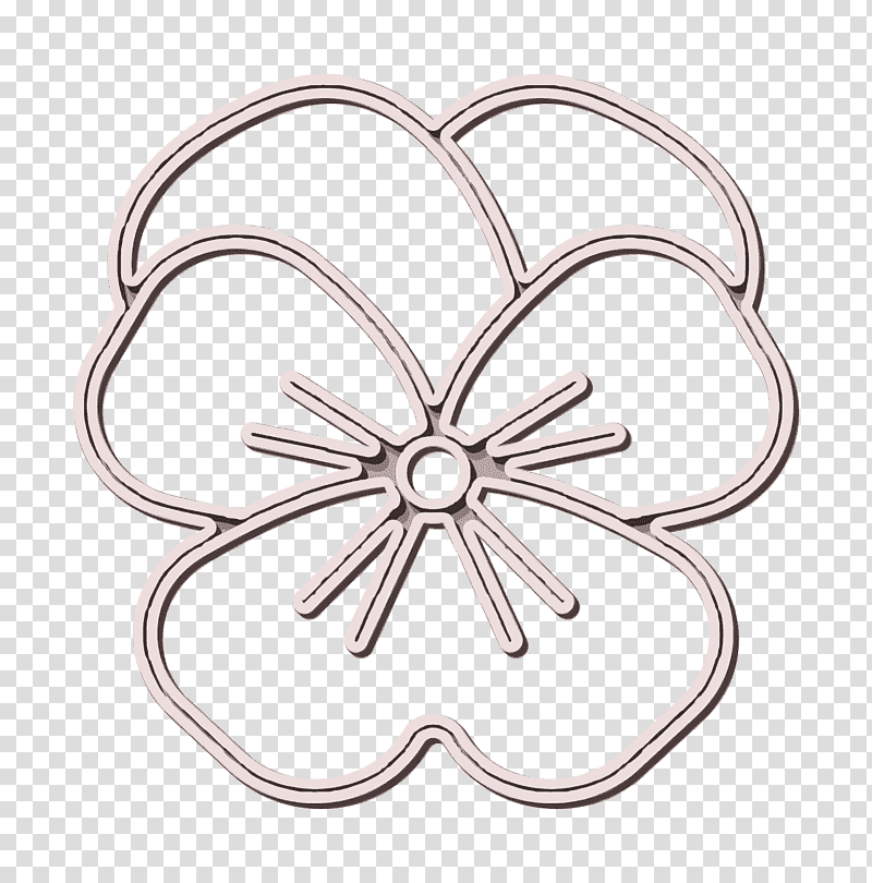 Flower icon Pansy icon Flowers icon, Symmetry, Line, Jewellery, Human Body, Biology, Science transparent background PNG clipart