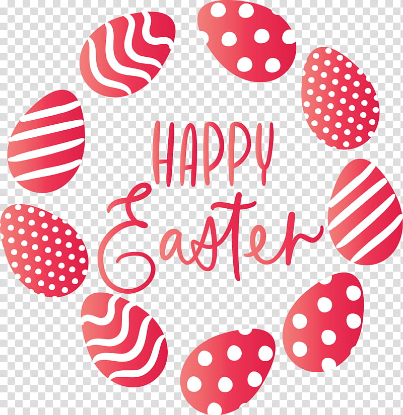 Easter Day Happy Easter Day, Red, Pink, Text, Polka Dot, Line, Heart transparent background PNG clipart