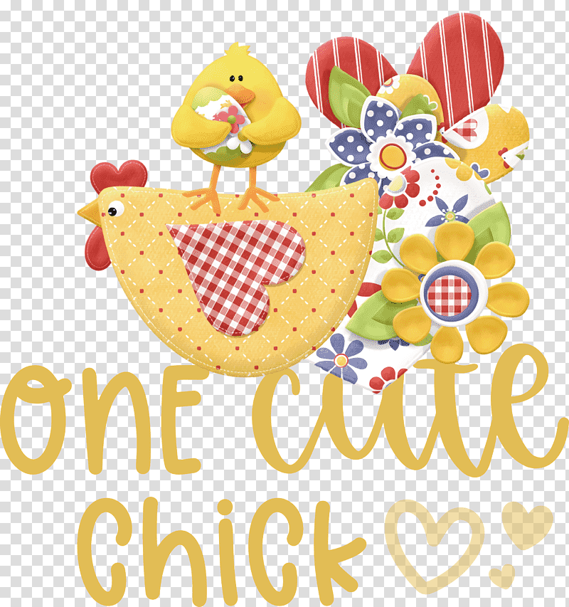 One Cute Chick Easter Day Happy Easter, Poster, Cartoon, Red Junglefowl, Artist transparent background PNG clipart