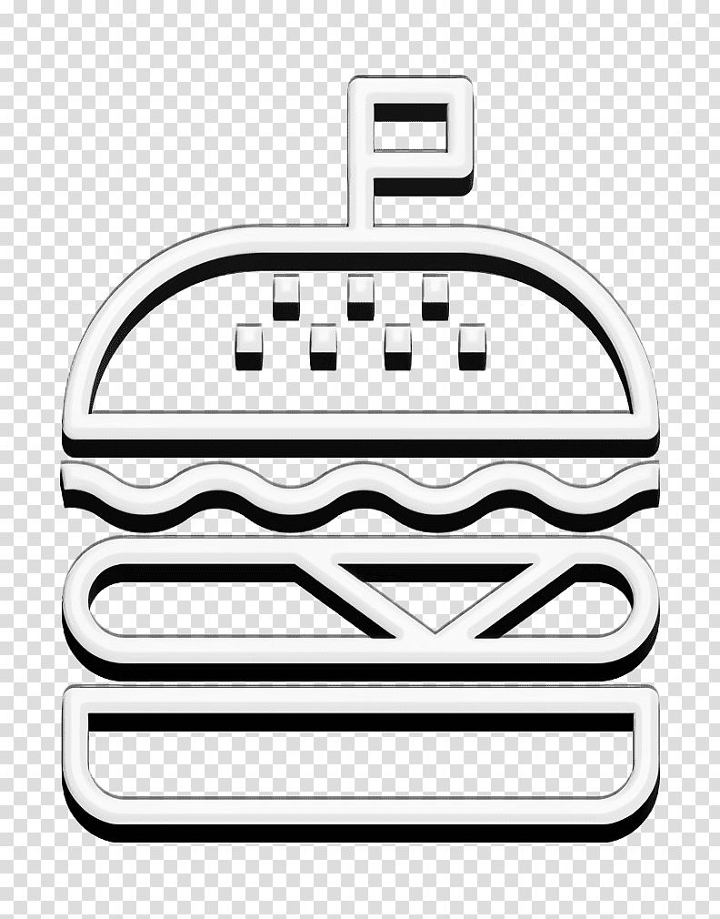 Hamburger icon Food icon Burger icon, Line Art, Black And White
, Symbol, Chemical Symbol, Meter, Mathematics transparent background PNG clipart