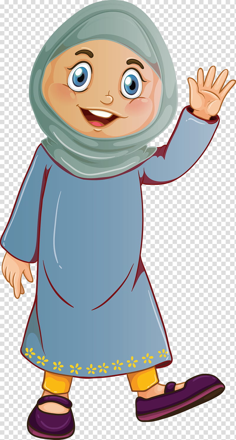 Muslim People, Cartoon, Gesture, Costume, Child transparent background PNG clipart