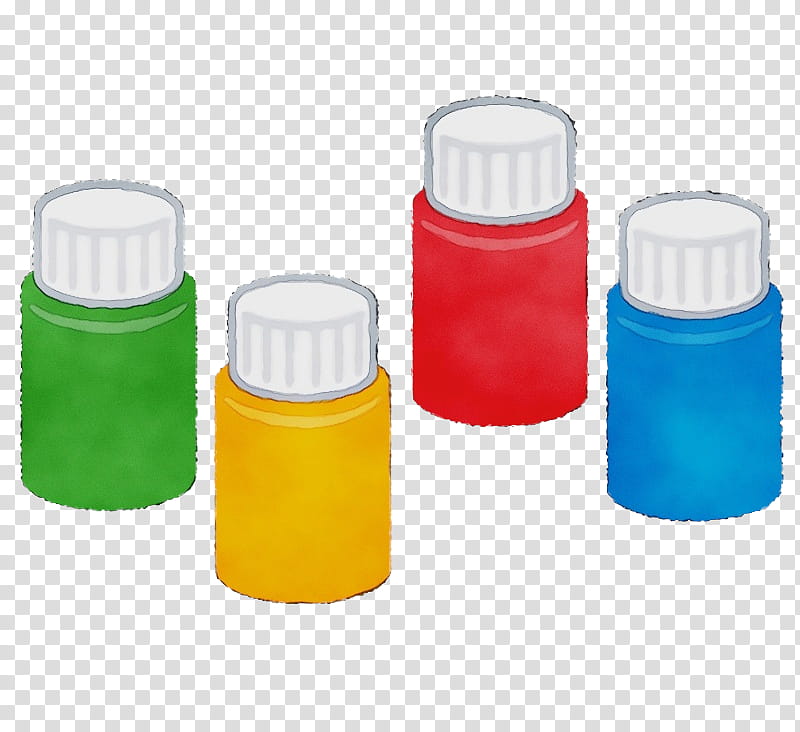 Plastic bottle, Watercolor, Paint, Wet Ink, Bottle Cap, Food Coloring, Yellow, Liquid transparent background PNG clipart