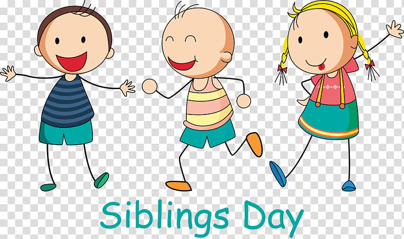 Happy Siblings Day, Cartoon, Child, Sharing, Playing With Kids, Playing Sports, Fun, Line transparent background PNG clipart