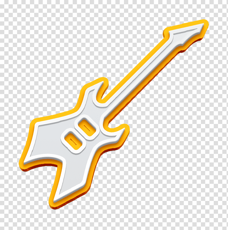 Electric guitar music instrument icon Music And Sound 1 icon music icon, Guitar Icon, Sports Equipment, Yellow, Meter, Line, Hm transparent background PNG clipart