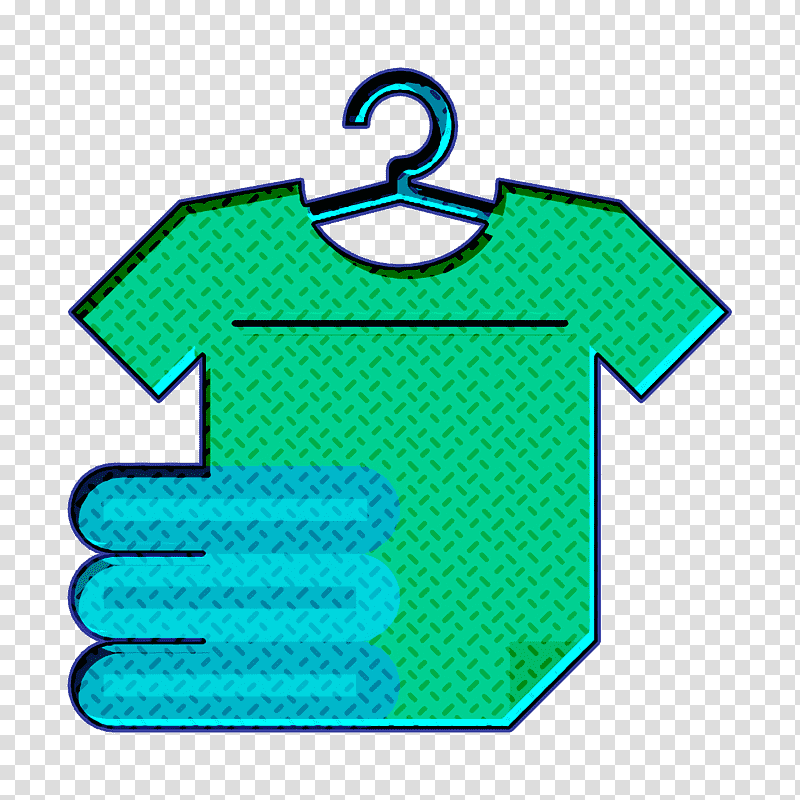 Cleaning icon Shirt icon Fashion icon, Electric Blue M, Green, Line, Symbol, Meter, Geometry transparent background PNG clipart