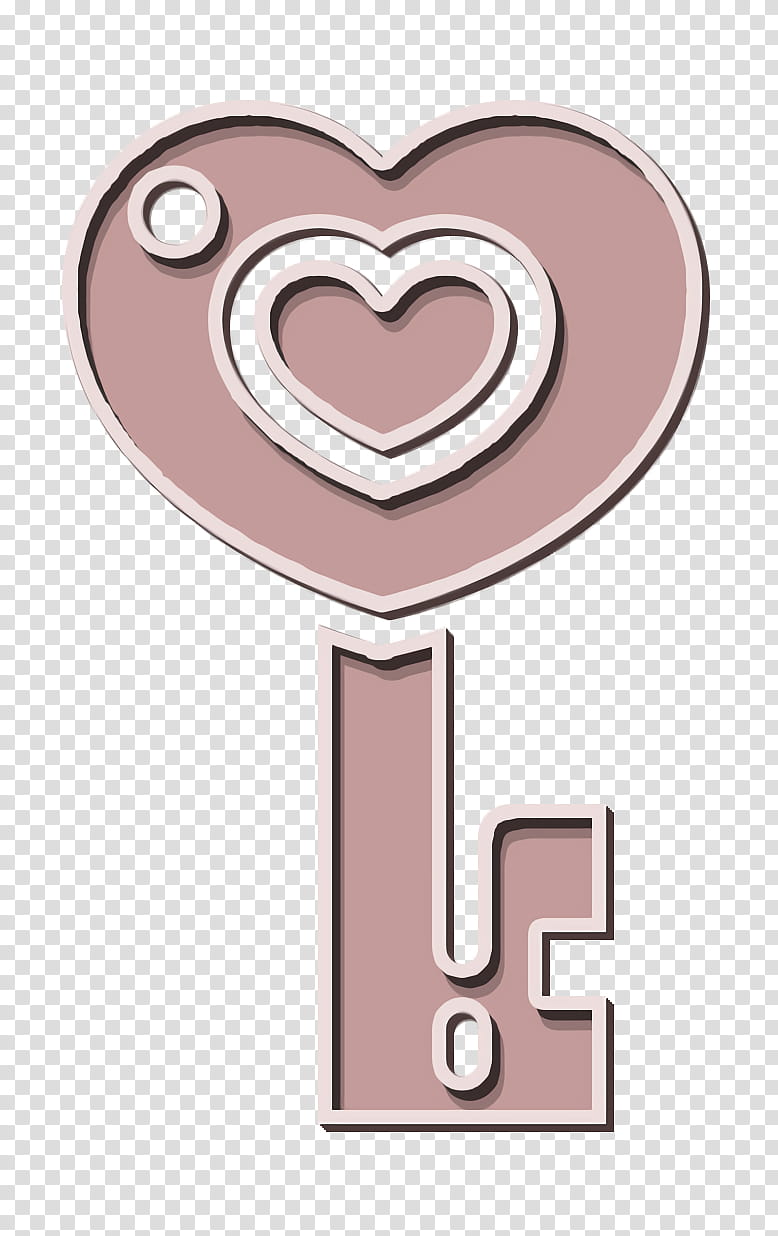 Love icon Key icon, Heart, Pink, Text, Material Property, Symbol, Metal, Logo transparent background PNG clipart