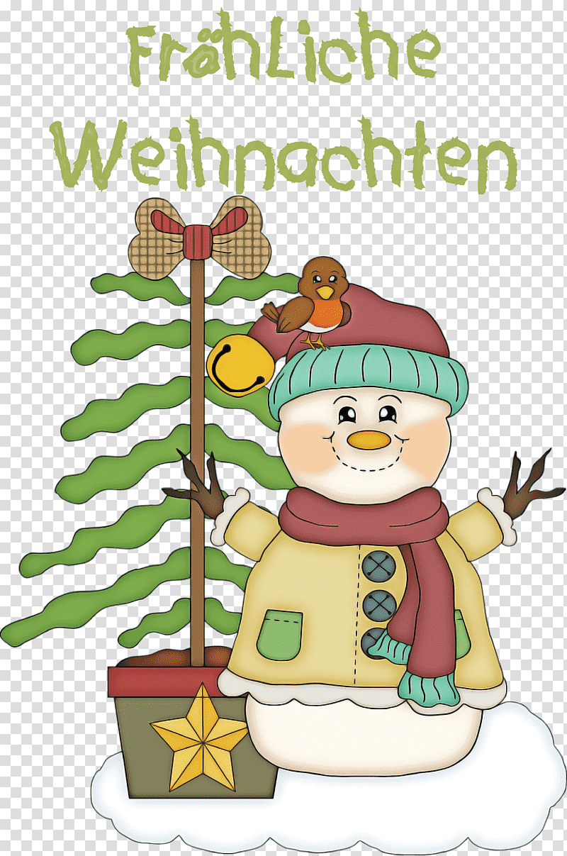 Frohliche Weihnachten Merry Christmas, Snowman, Frosty The Snowman, Christmas Day, Cartoon, Watercolor Painting, Silhouette transparent background PNG clipart