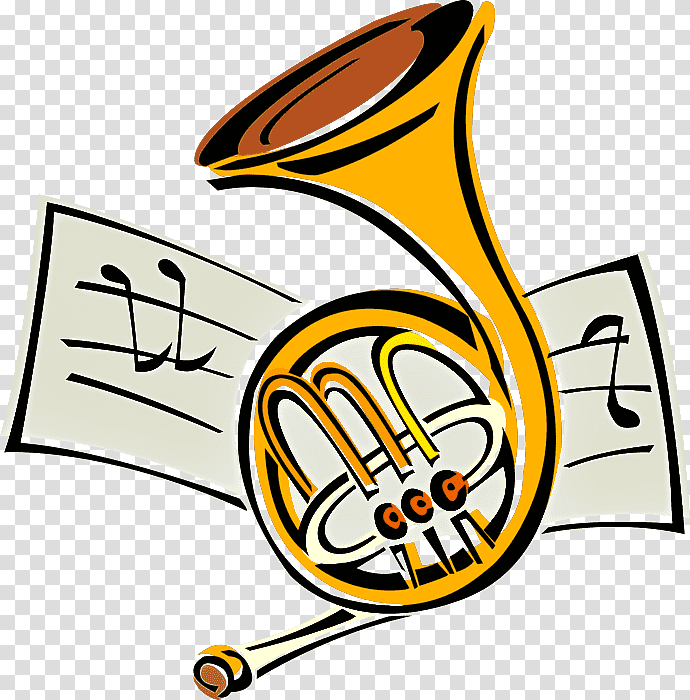 mellophone alto horn euphonium trombone french horn, Yellow, Meter, Line transparent background PNG clipart