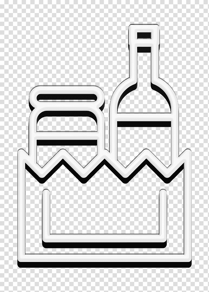 Condiments inside a grocery paper bag icon Grocery icon food icon, Line Art, Meter, Symbol, Mathematics, Geometry transparent background PNG clipart