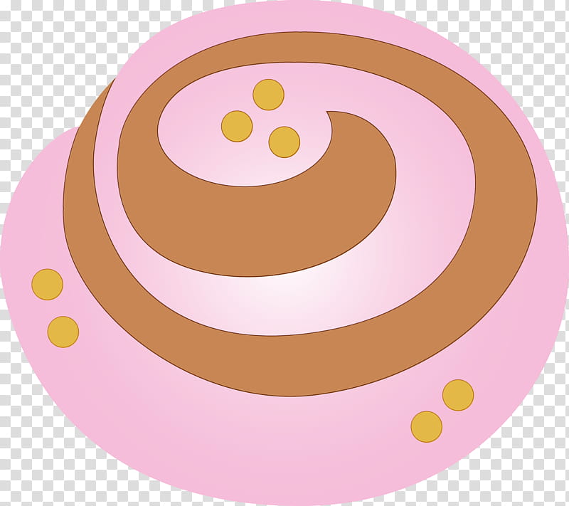 circle pink pattern sticker plate, Cinnamon Roll, Watercolor, Paint, Wet Ink, Smile, Tableware, Oval transparent background PNG clipart