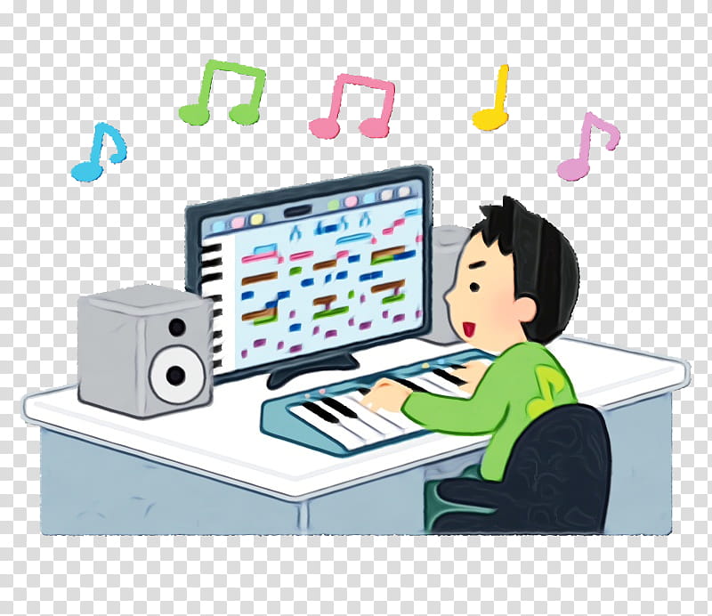 learning computer desk technology computer monitor accessory output device, Watercolor, Paint, Wet Ink, Multimedia, Desktop Computer, Personal Computer transparent background PNG clipart