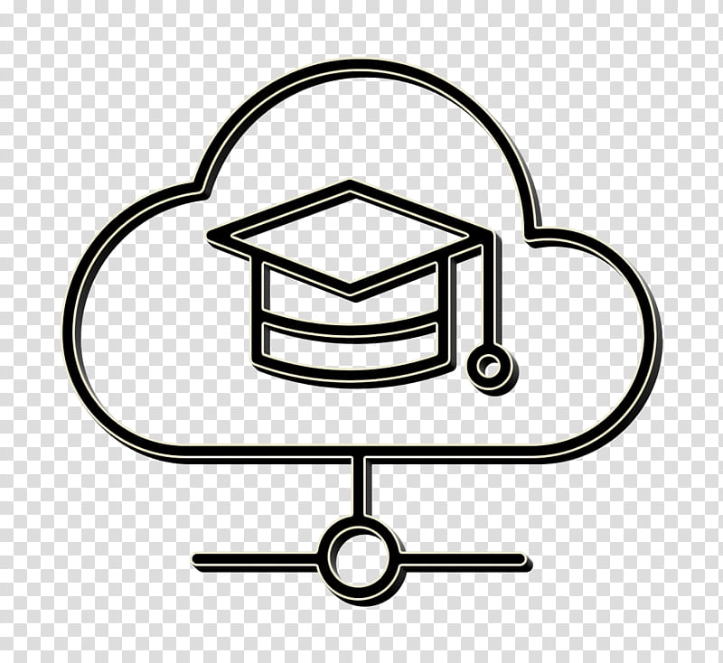 Mortarboard icon School icon Lesson icon, Line Art, Coloring Book, Sign transparent background PNG clipart