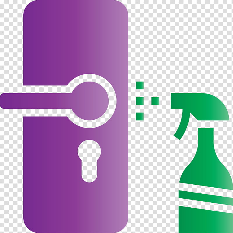 cleaning door hygiene coronavirus, Plastic Bottle, Green, Water Bottle, Drinkware transparent background PNG clipart