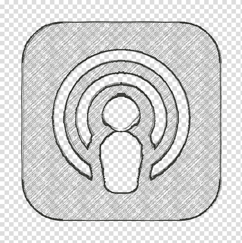 Podcast icon Apple logos icon, Drawing, M02csf, Black And White
, Meter, Number, Pressure Head transparent background PNG clipart