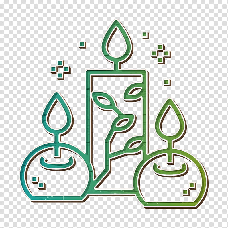 Candles icon Spa icon Alternative Medicine icon, Green, Symbol transparent background PNG clipart