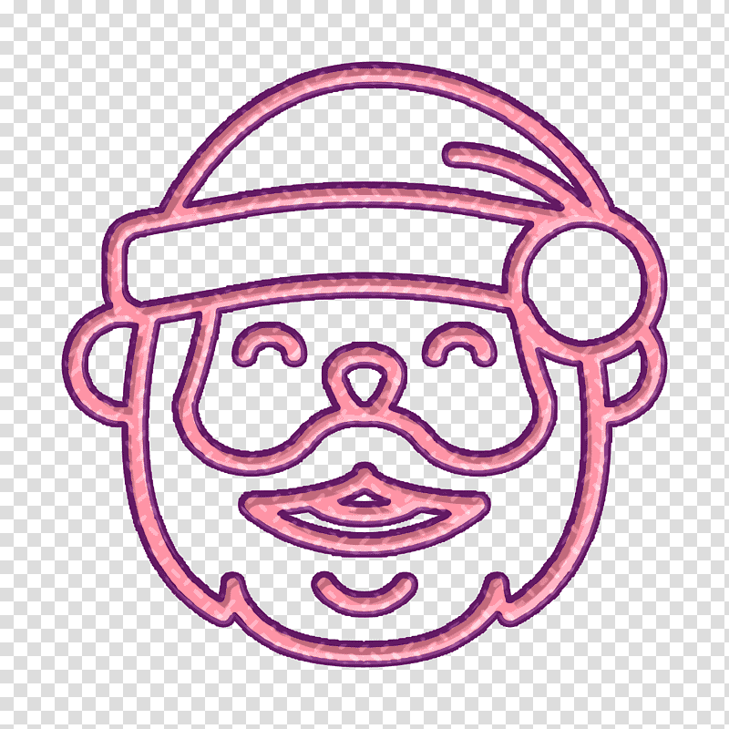 Santa claus icon Winter icon Christmas icon, Cartoon, Line, Meter, Headgear, Purple, Geometry transparent background PNG clipart