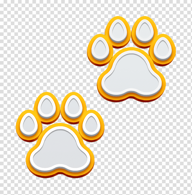 Dog icon Wildlife icon Pawprints icon, Yellow, Line, Meter, Jewellery, Human Body, Geometry transparent background PNG clipart