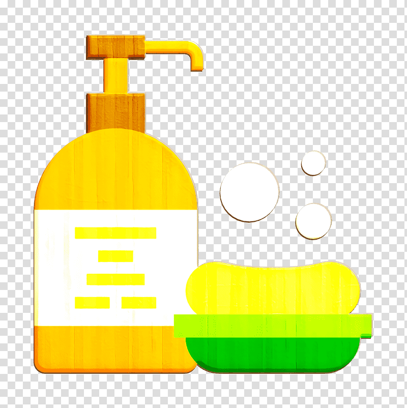 Shampoo icon Cleaning and Housework icon Soap icon, Yellow, Line, Meter, Bottle, Mathematics, Geometry transparent background PNG clipart