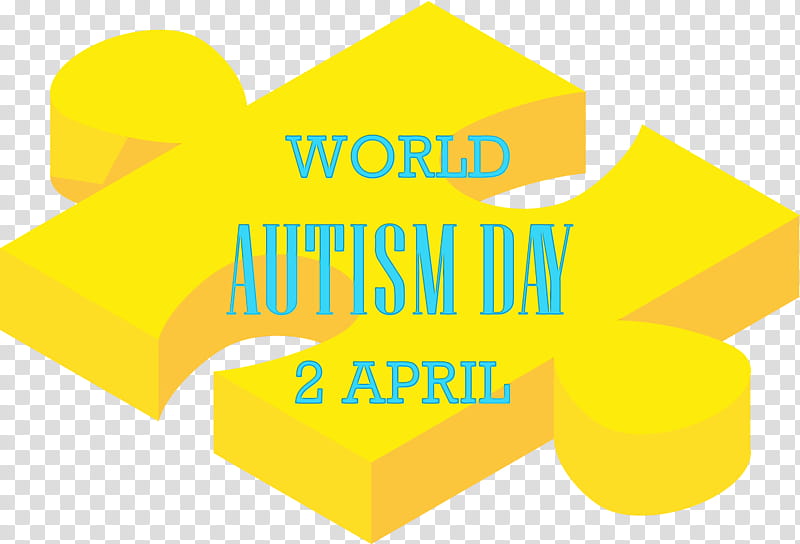 yellow text line logo font, Autism Day, World Autism Awareness Day, Watercolor, Paint, Wet Ink, Label transparent background PNG clipart
