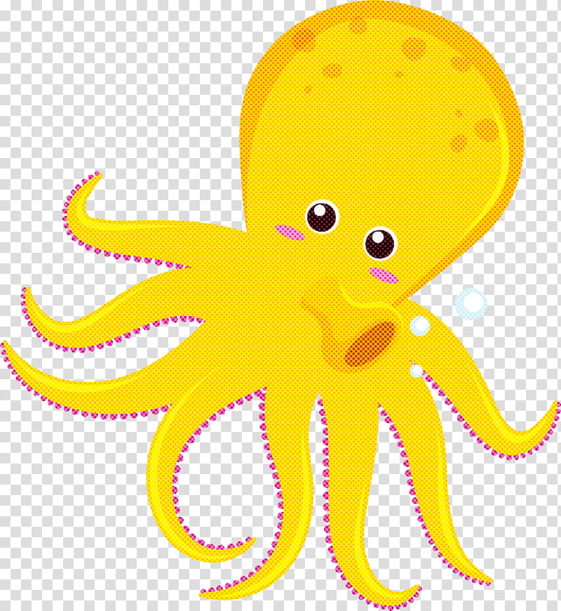 octopus giant pacific octopus yellow octopus, Cartoon, Line, Animal Figure transparent background PNG clipart