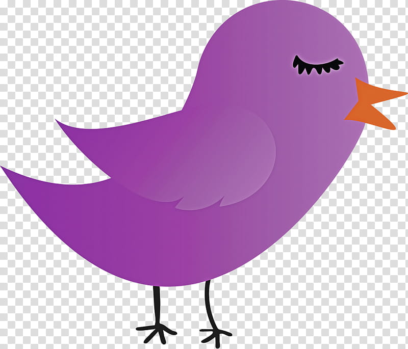 purple pink violet bird beak, Cartoon Bird, Cute Bird, Wing transparent background PNG clipart