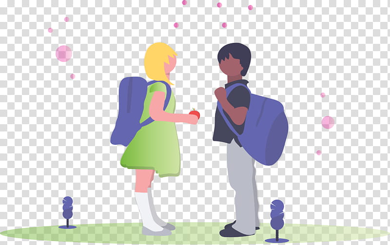 back to school student boy, Girl, Cartoon, Interaction, Gesture, Conversation, Fun, Sharing transparent background PNG clipart
