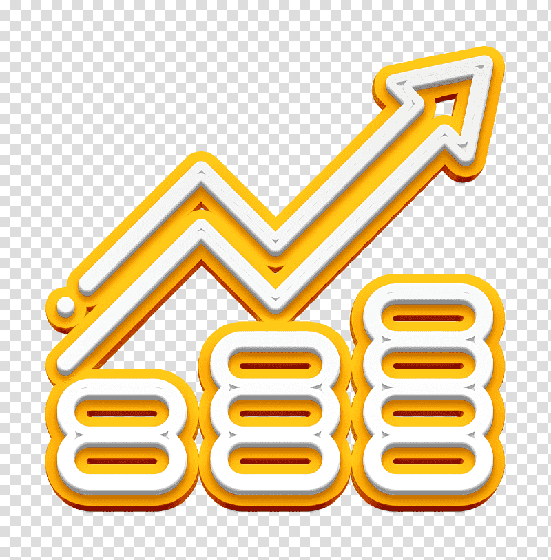 Growth icon Investment icon, Symbol, Chemical Symbol, Yellow, Line, Meter, Science transparent background PNG clipart