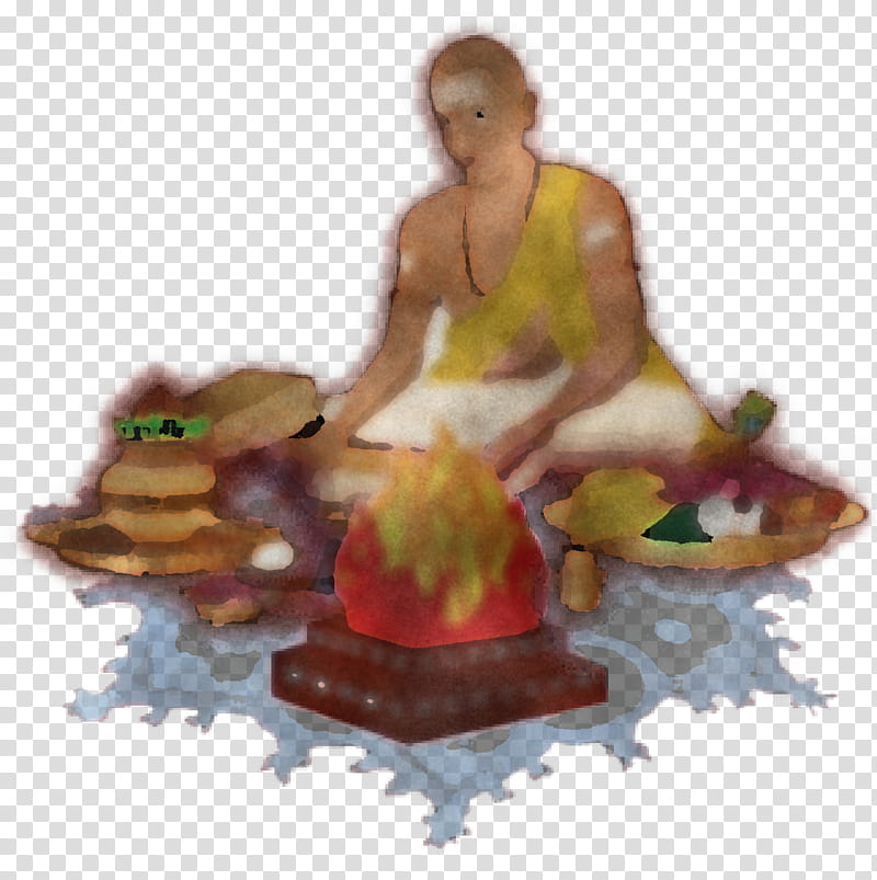 pandit bengaluru brahmin pujari drawing, Yagna, Cartoon transparent background PNG clipart