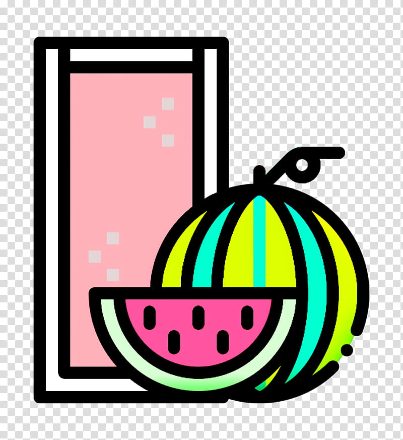 Watermelon icon Watermelon juice icon Beverage icon, Smiley, Yellow, Line, Area, Meter, Fruit transparent background PNG clipart