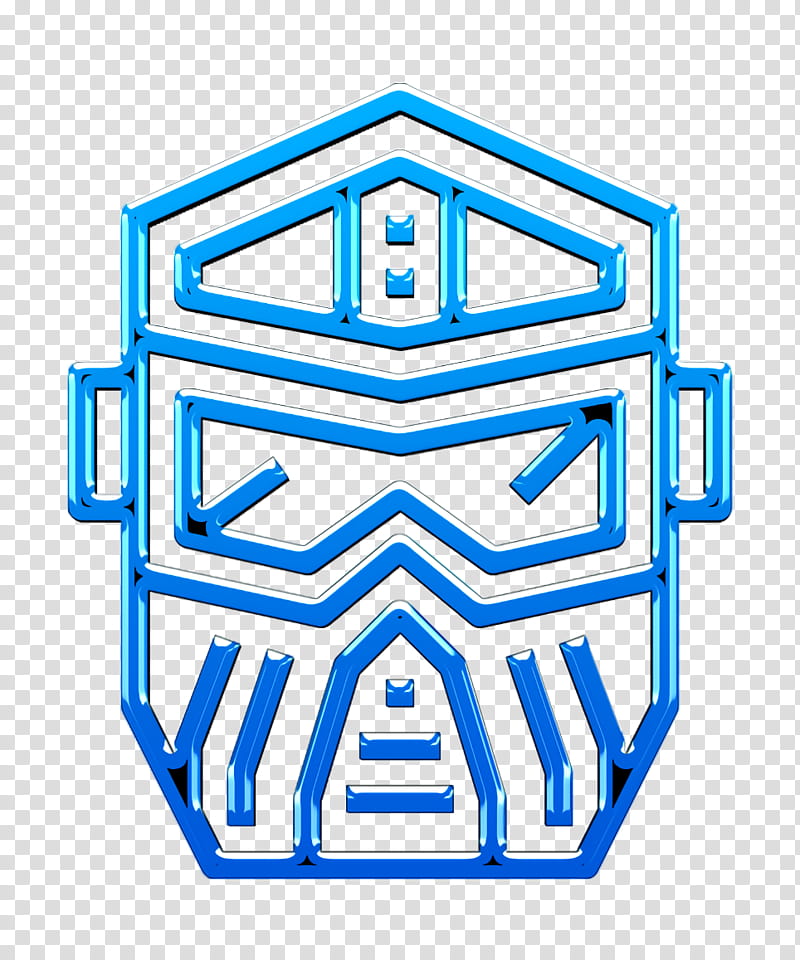 Paintball icon Helmet icon, Electric Blue, Symmetry, Symbol transparent background PNG clipart