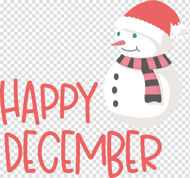 Happy December December, Christmas Day, Logo, Snowman, Christmas Ornament M, Santa Clausm, Meter transparent background PNG clipart