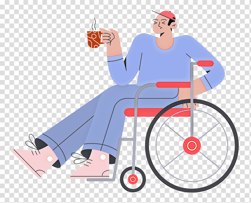 sitting on wheelchair wheelchair sitting, Cartoon, Joint, Line, Job, Hm, Behavior transparent background PNG clipart