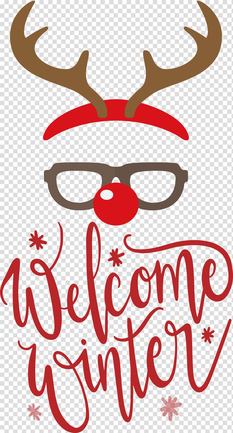 Welcome Winter, Reindeer, Text, Character, Christmas Day, Happiness, Biology transparent background PNG clipart
