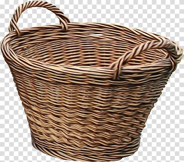 wicker storage basket basket hamper laundry basket, Watercolor, Paint, Wet Ink, Bicycle Accessory, Home Accessories transparent background PNG clipart