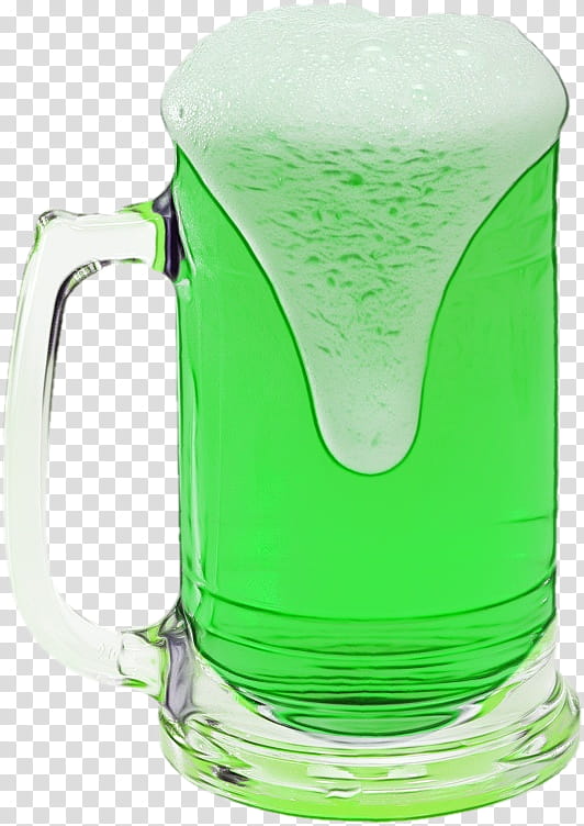 green drinkware pitcher pint glass beer glass, Watercolor, Paint, Wet Ink, Tableware, Mug, Jug, Serveware transparent background PNG clipart