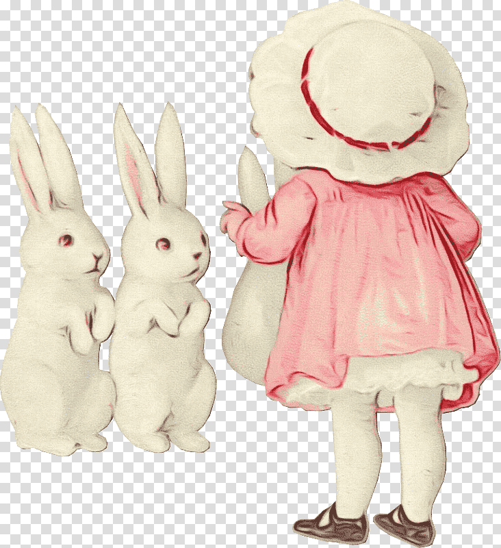 Easter Bunny, Watercolor, Paint, Wet Ink, Stuffed Animal, Rabbit, Figurine transparent background PNG clipart