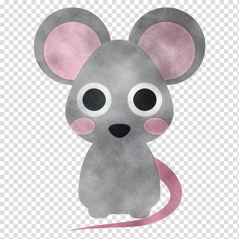 pink mouse cartoon nose muridae, Stuffed Toy, Rat, Snout, Koala, Animal Figure, Muroidea, Plush transparent background PNG clipart