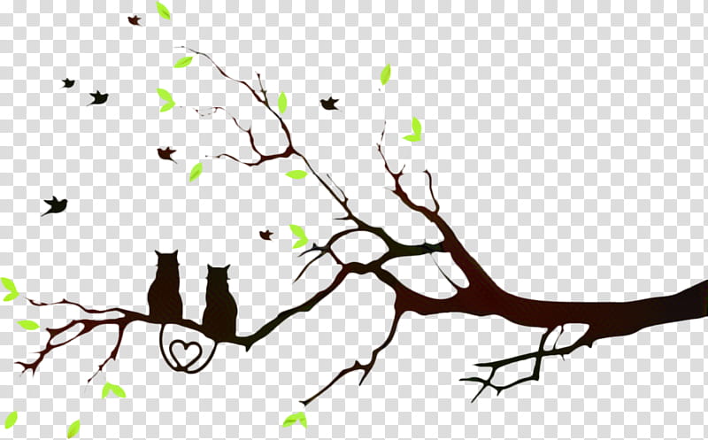 Tree Branch Silhouette, Bird, Bird Houses, Wall Decal, Bird Nest, Birdcage, Leaf, Twig transparent background PNG clipart