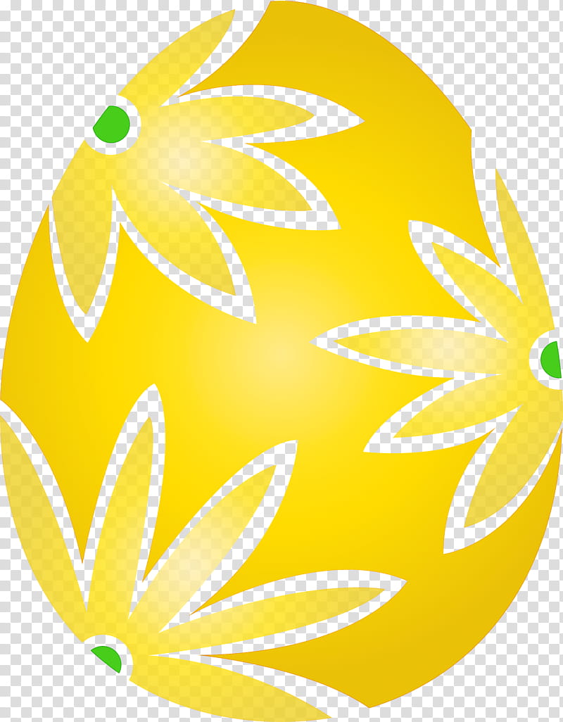 Floral Easter Egg Flower Easter Egg Happy Easter Day, Yellow, Leaf, Plant transparent background PNG clipart