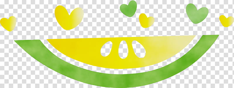 smiley logo green meter fruit, Summer
, Tropical, Beach, Watercolor, Paint, Wet Ink transparent background PNG clipart