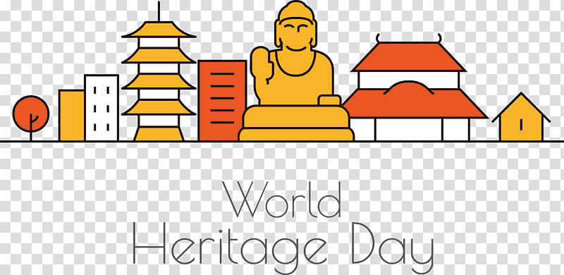 World Heritage Day International Day For Monuments and Sites, Cartoon, Diagram, Yellow, Meter, Line, Mathematics transparent background PNG clipart